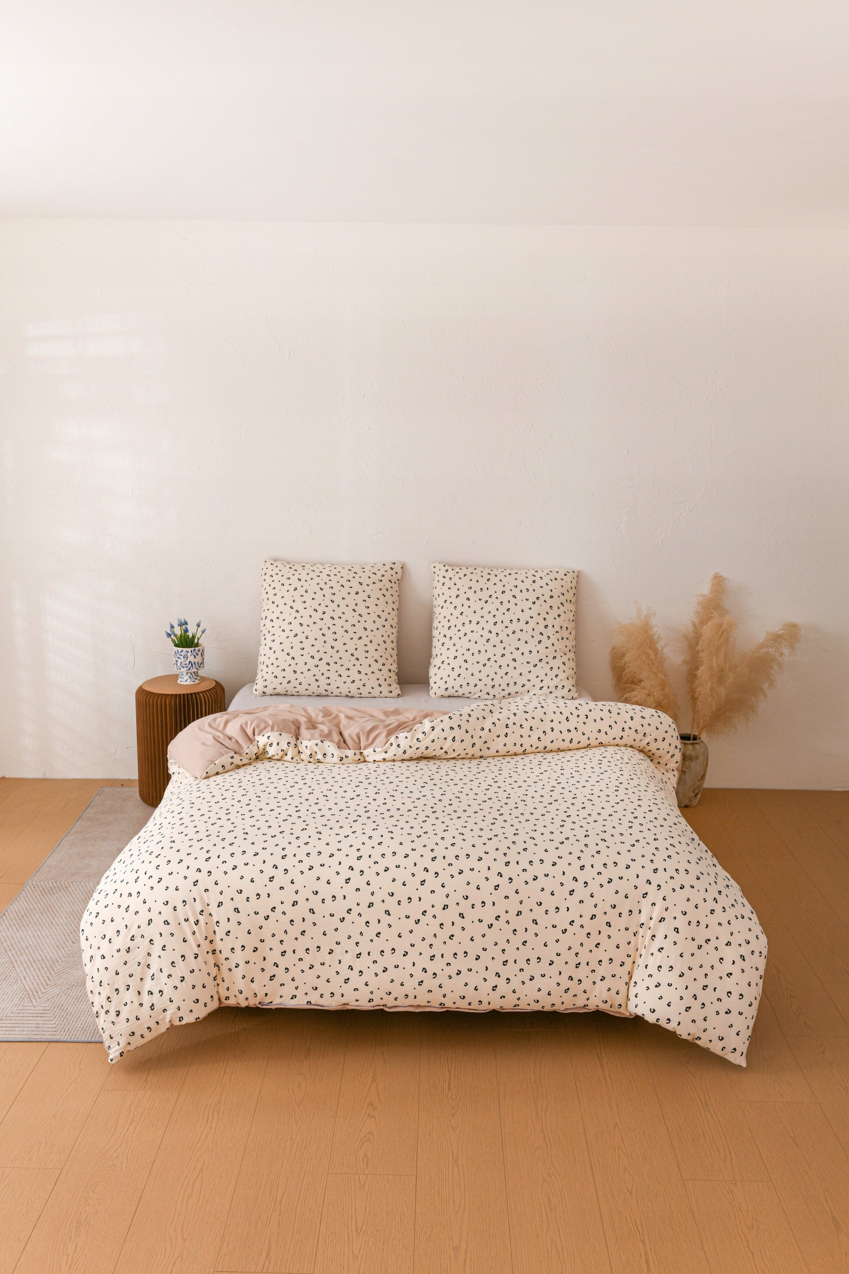 Bedding 160x200 + pillowcases cream beige leopard spotted fashionable set Packaging status original