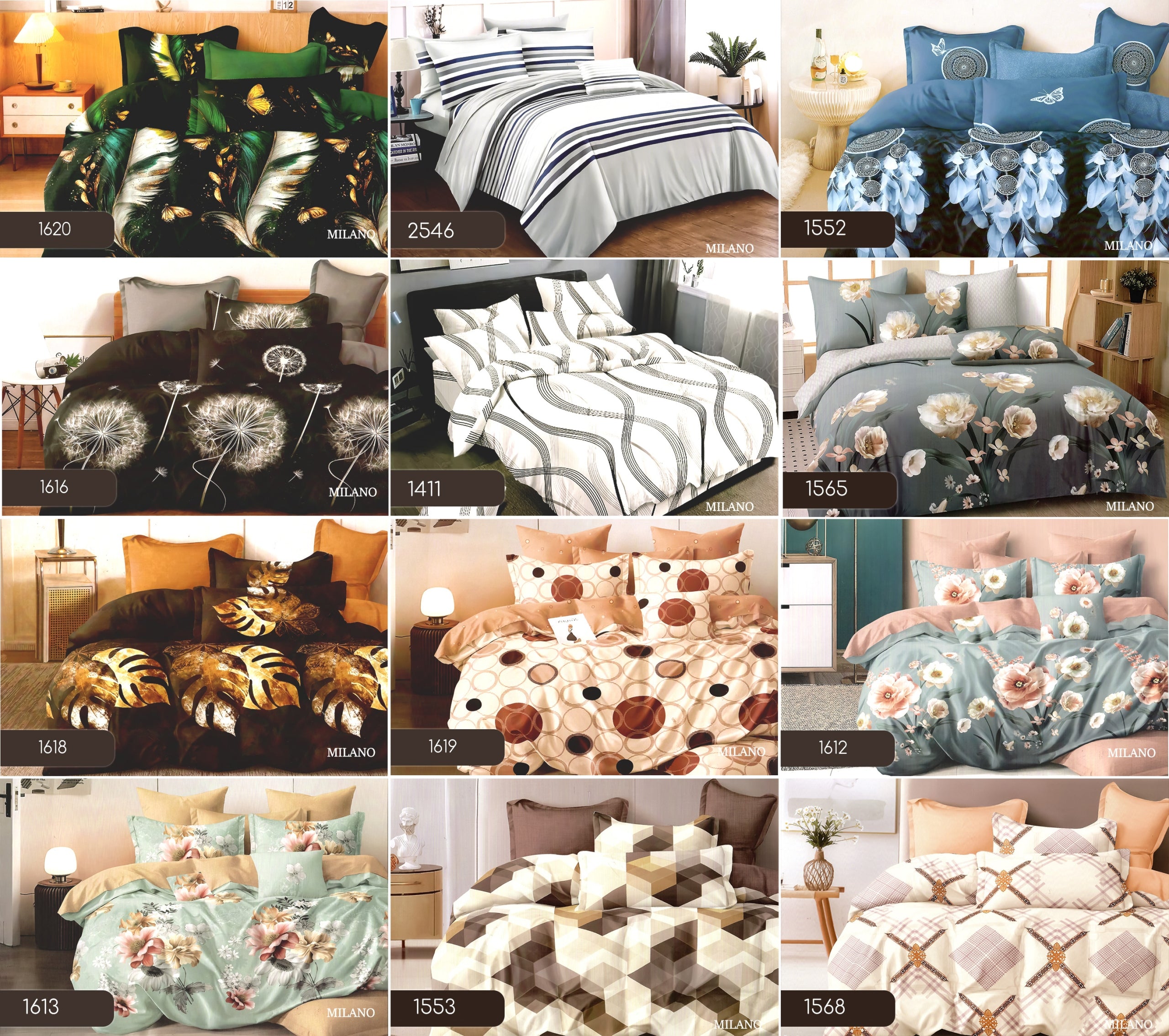 Bedding 160x200 satin cotton + 2 pillowcases set 5D Manufacturer code 5907059938443- Milano