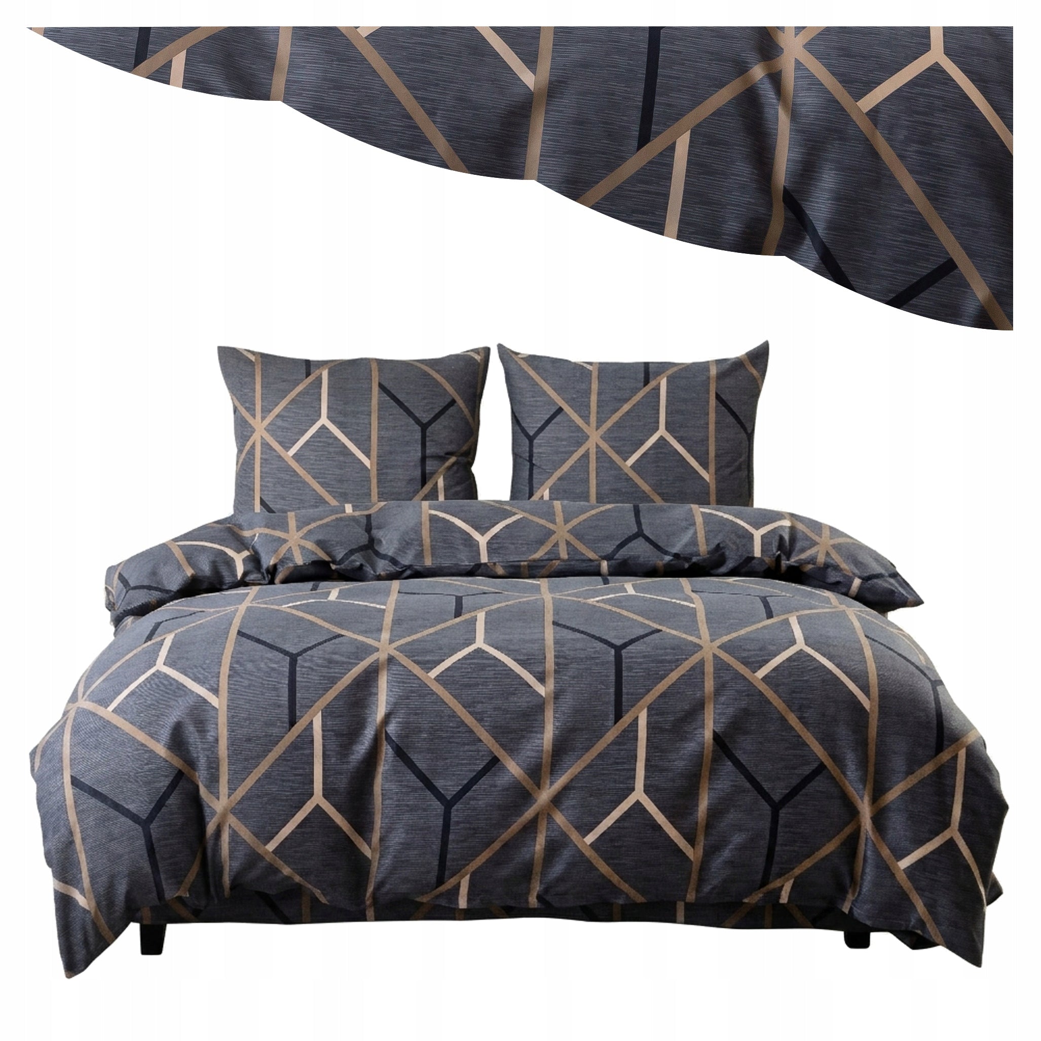 Bedding 200x220 + 2 Pillowcases Bedding Set Grey Geometric