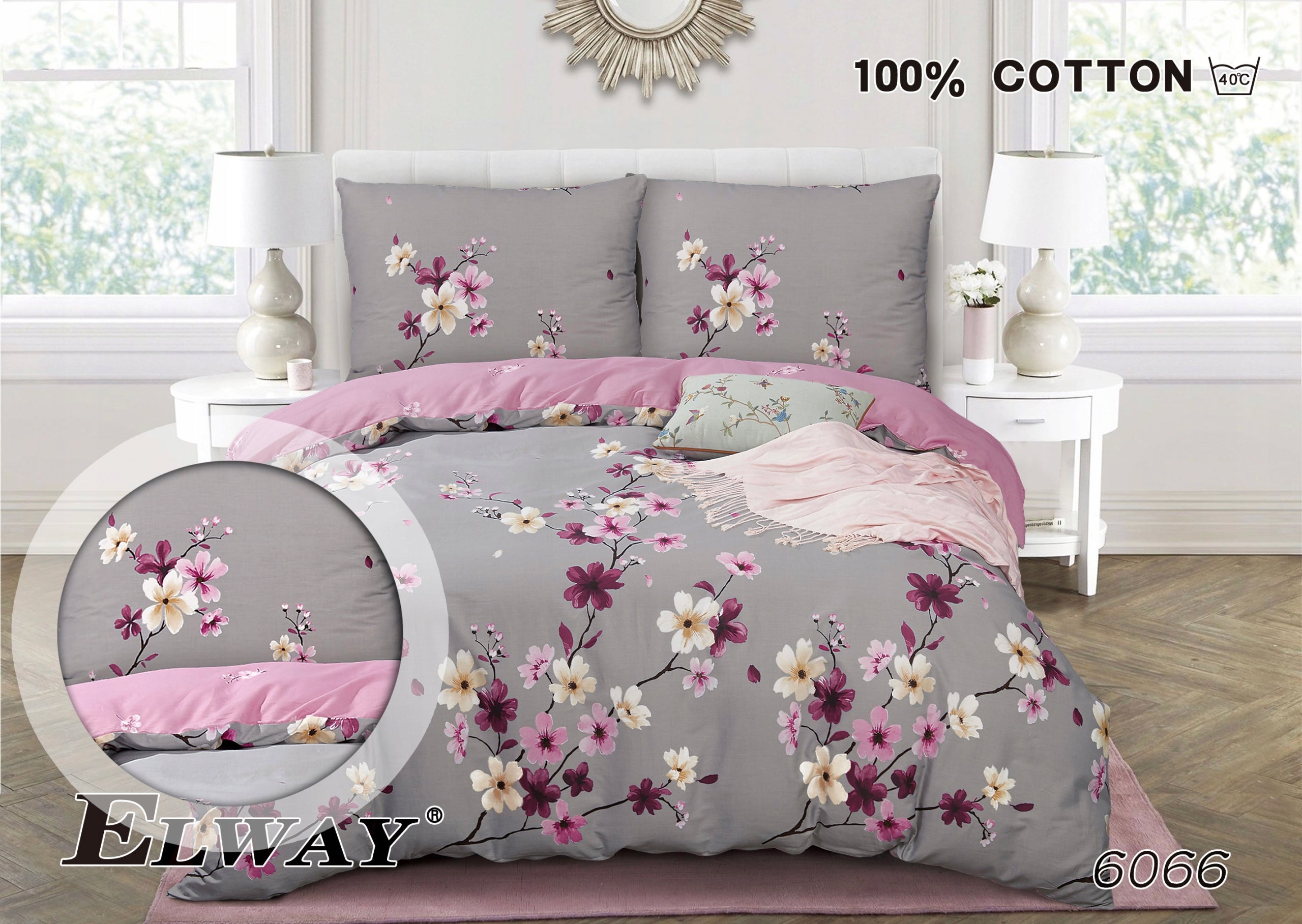 Bedding 200x220 ELWAY 100% Cotton Satin Bedding Set NEW DESIGNS Packaging status original