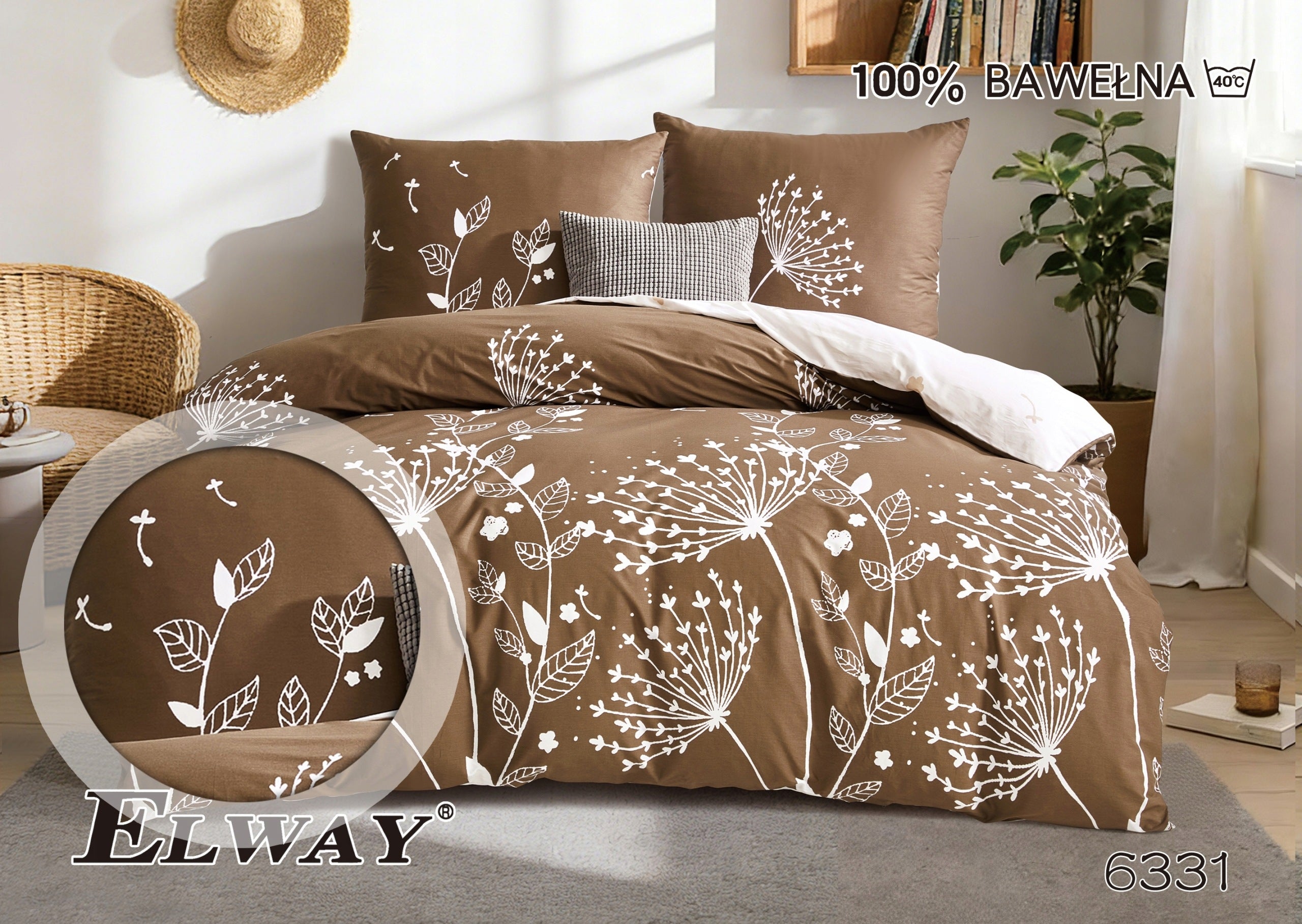 Bedding 200x220 ELWAY 100% Cotton Satin Bedding Set NEW DESIGNS Packaging status original