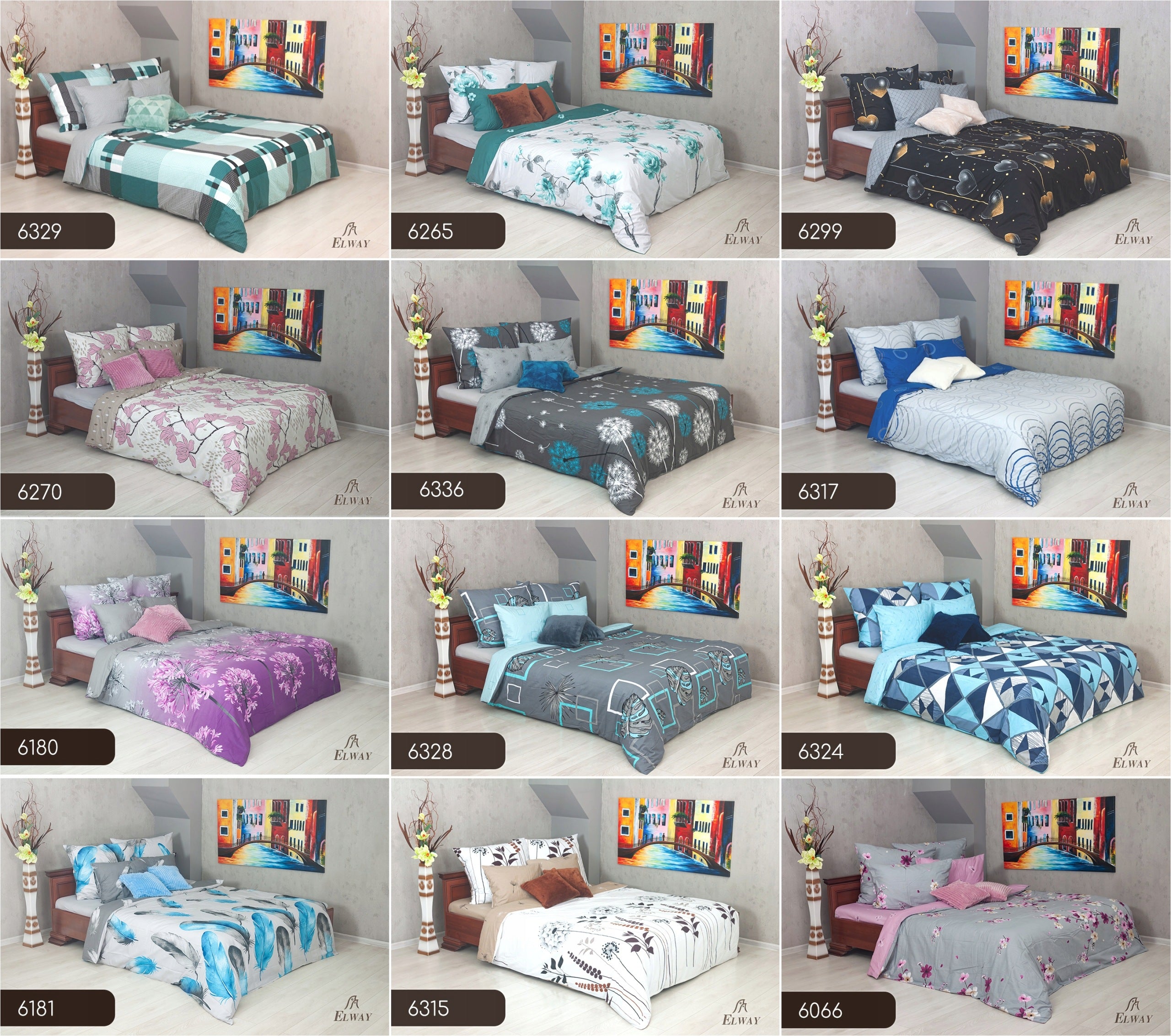 Bedding ELWAY 180x200 Cotton Satin NEW DESIGNS Manufacturer code 6044