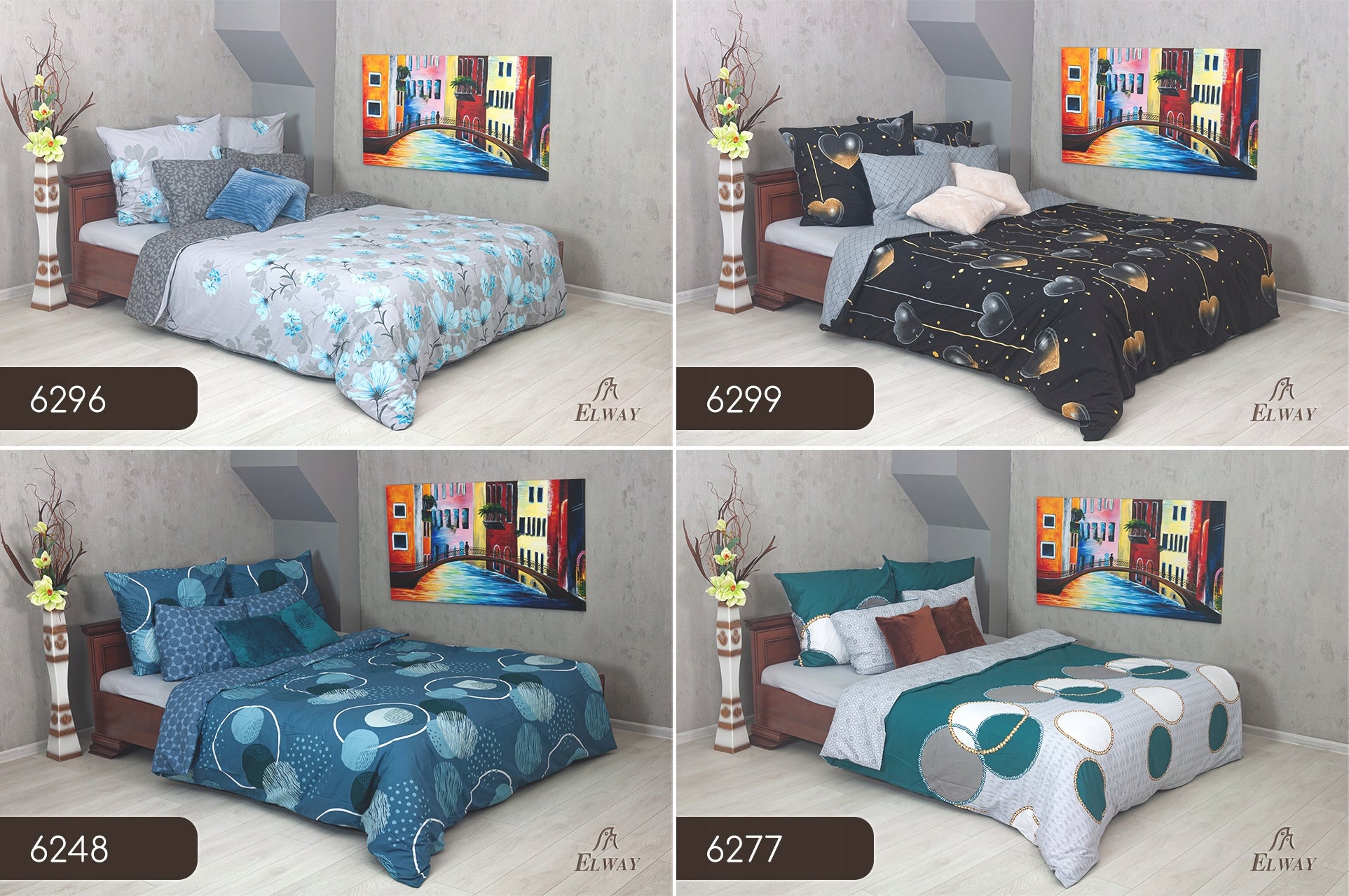 Bedding ELWAY 200x220 Cotton Satin NEW DESIGNS Manufacturer code 6299