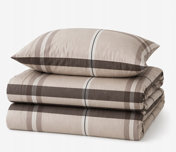 Bedding Satin Cotton 160x200 Beige Grating 2 Pillowcases 70x80 ZIP Brand no brand