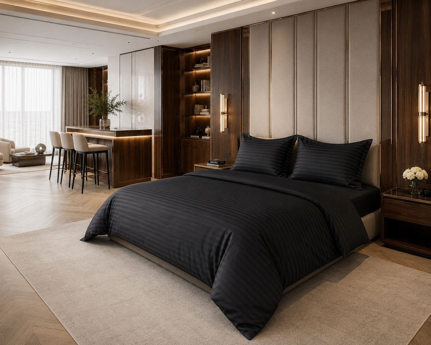 Bedding set 200×220 cm 4-piece cotton satin + sheet Brand no brand