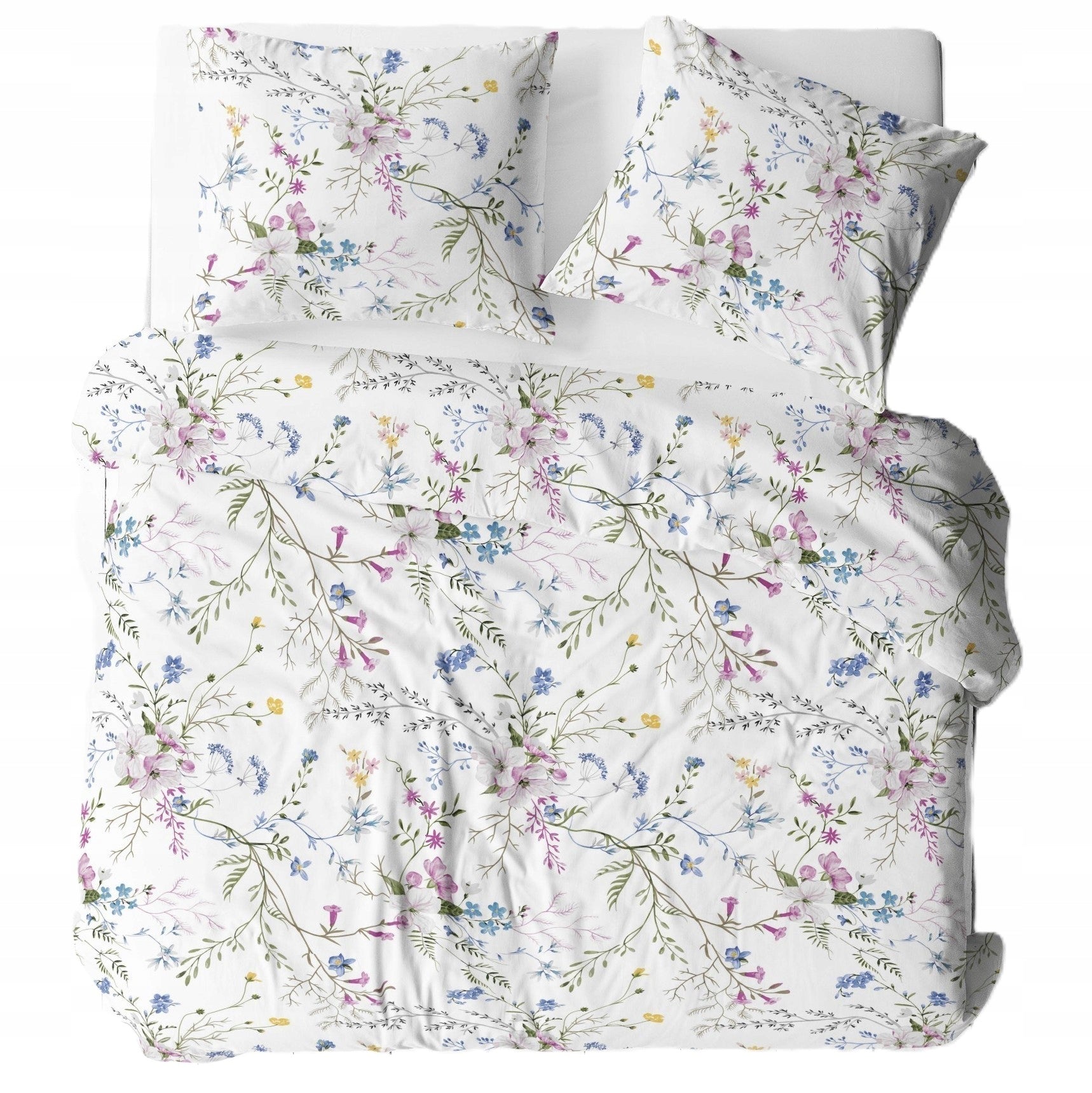 Bedding set 220x200 cotton Poland flowers white Packaging status original