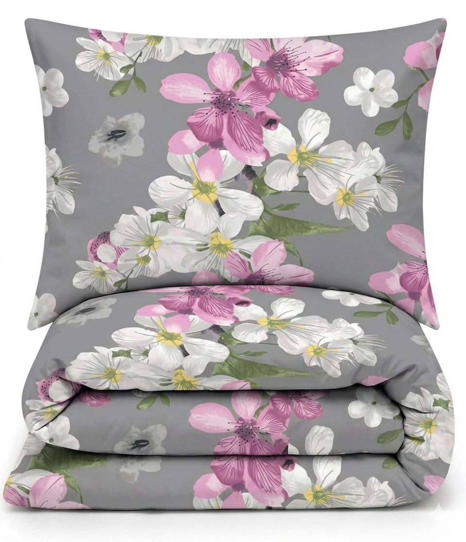 Bedding set 220x200cm Cotton Poland 100% Cotton GREY MAGNOLIA