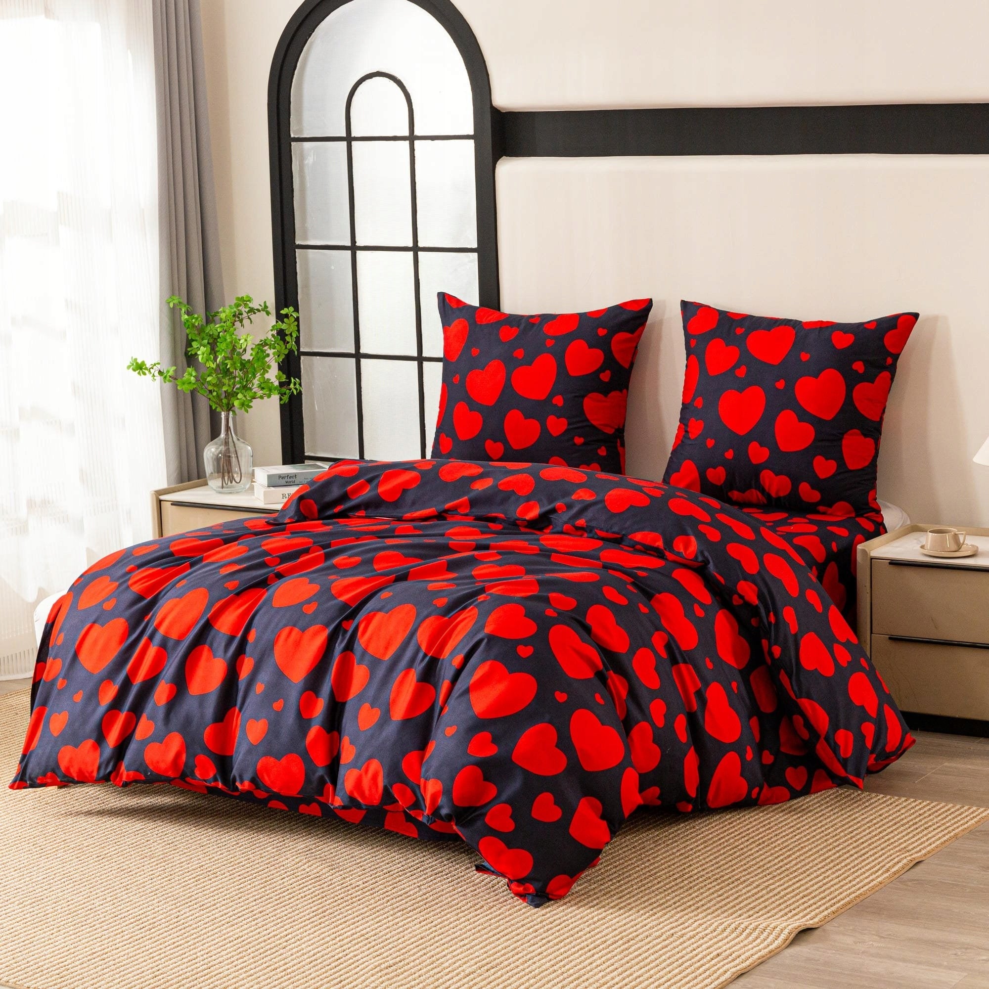 Bedding set Cotton world 160cm x 200 2x 70x80cm love heart