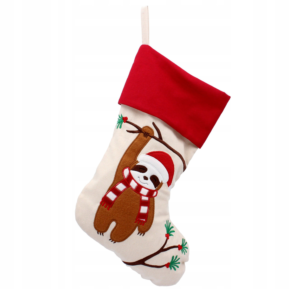 Beige, decorative Christmas sock, Sloth 45cm Brand no brand