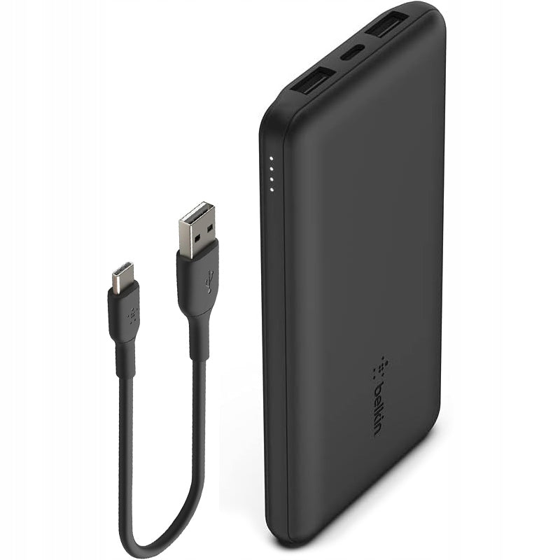 Belkin - Power Bank 10K 15W, 10000 mAh battery, + USB-A / USB-C cable, uni Color black