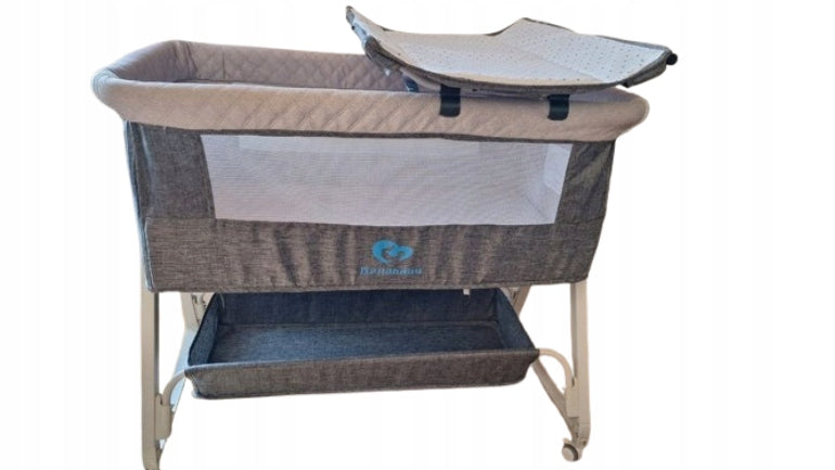 Bellababy Crib with Changing Table Portable Adjustable