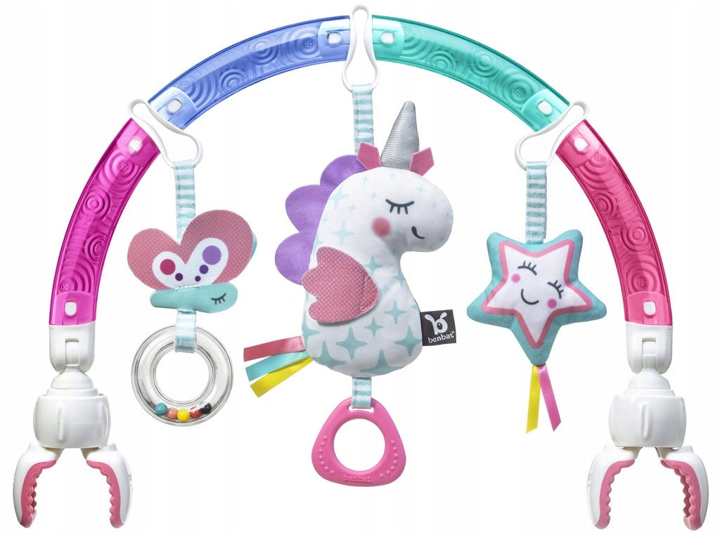 BenBat Headband with toys universal arch for stroller unicorn 0-12 m with pink Packaging status original