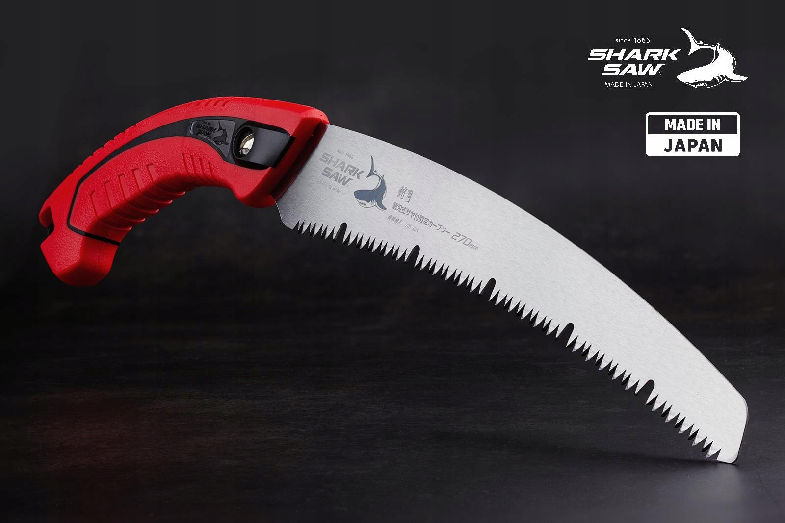 Bent Garden Saw with Belt Holster, TAKAGI Shark Saw - 7 TPI, 270 mm Power supply handheld