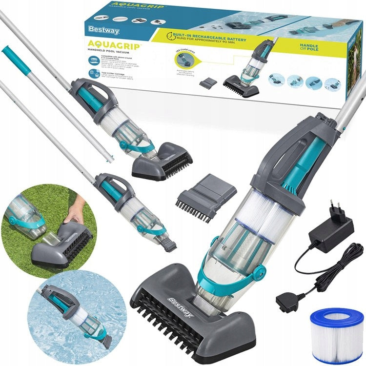 Bestawy AquaGrip Cordless Handheld Pool Vacuum Cleaner + 2 Heads 58946