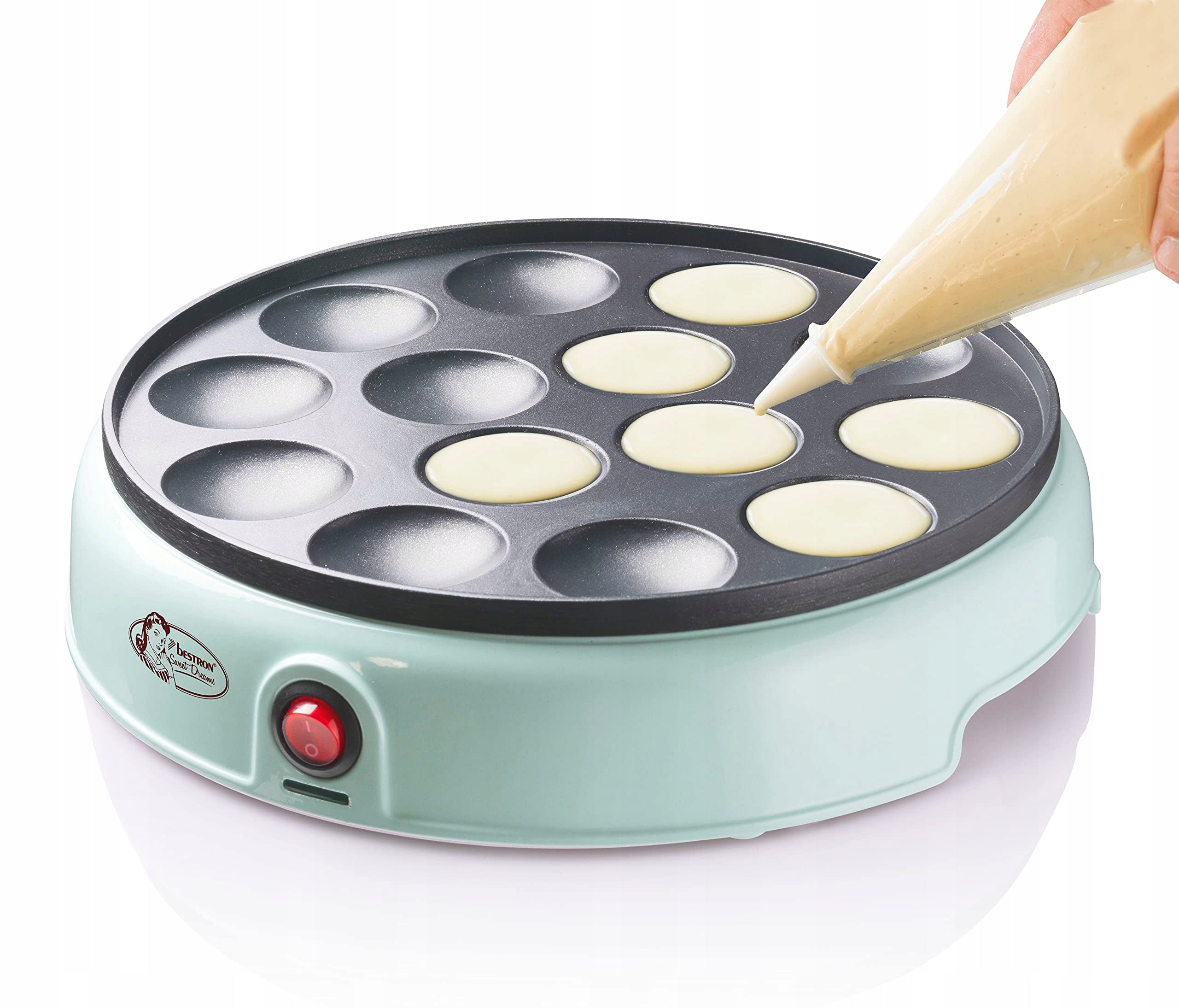 Bestron Poffertjes Maker in retro, mini style Brand Bestron