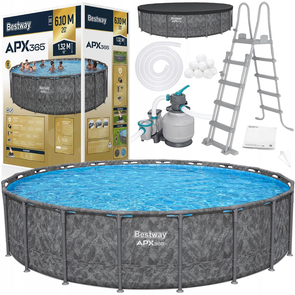 Bestway All-season rack pool 610x 132cm APX365 ladder pump 561KE
