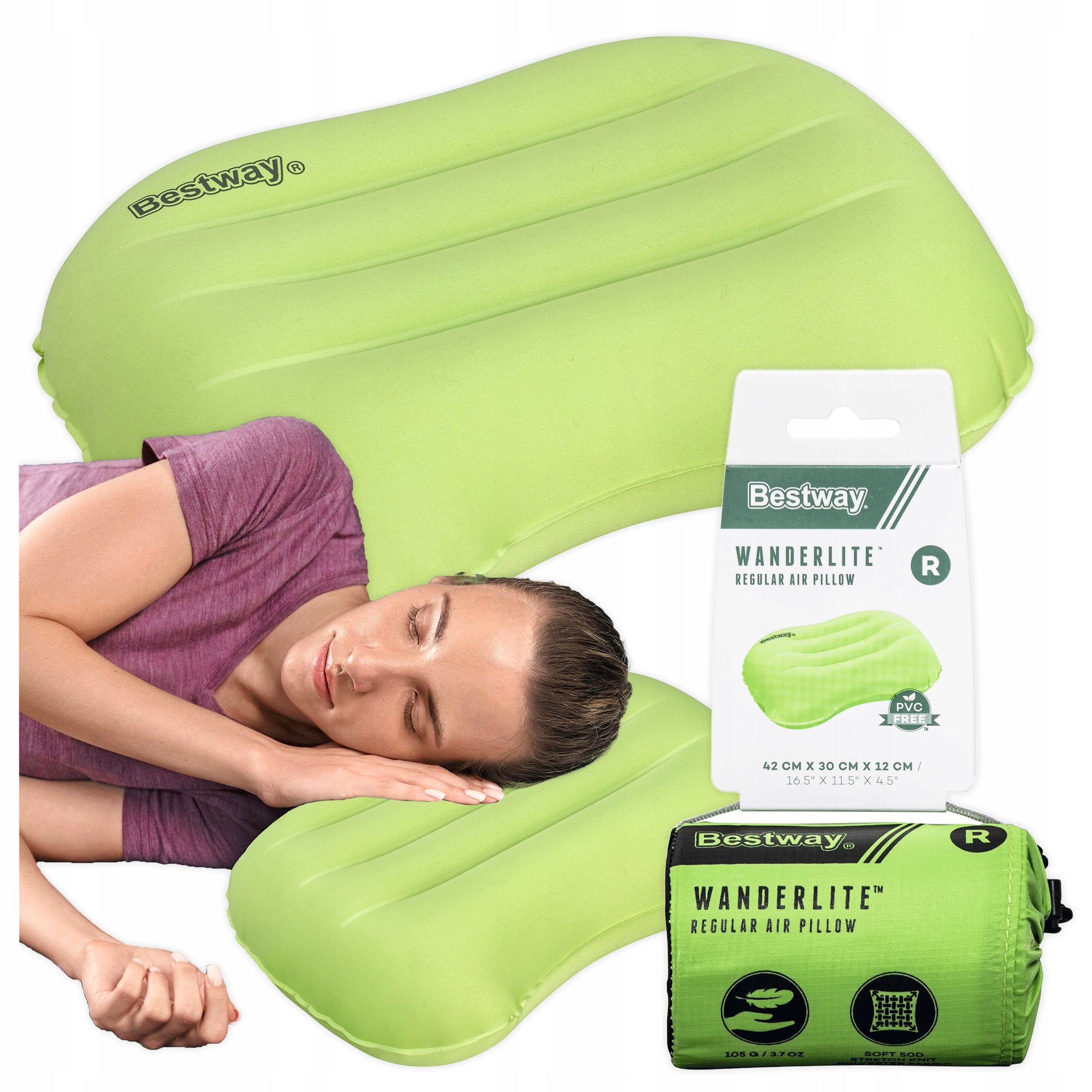 Bestway Inflatable Hiking Pillow WanderLite 42cm x 30cm 69624