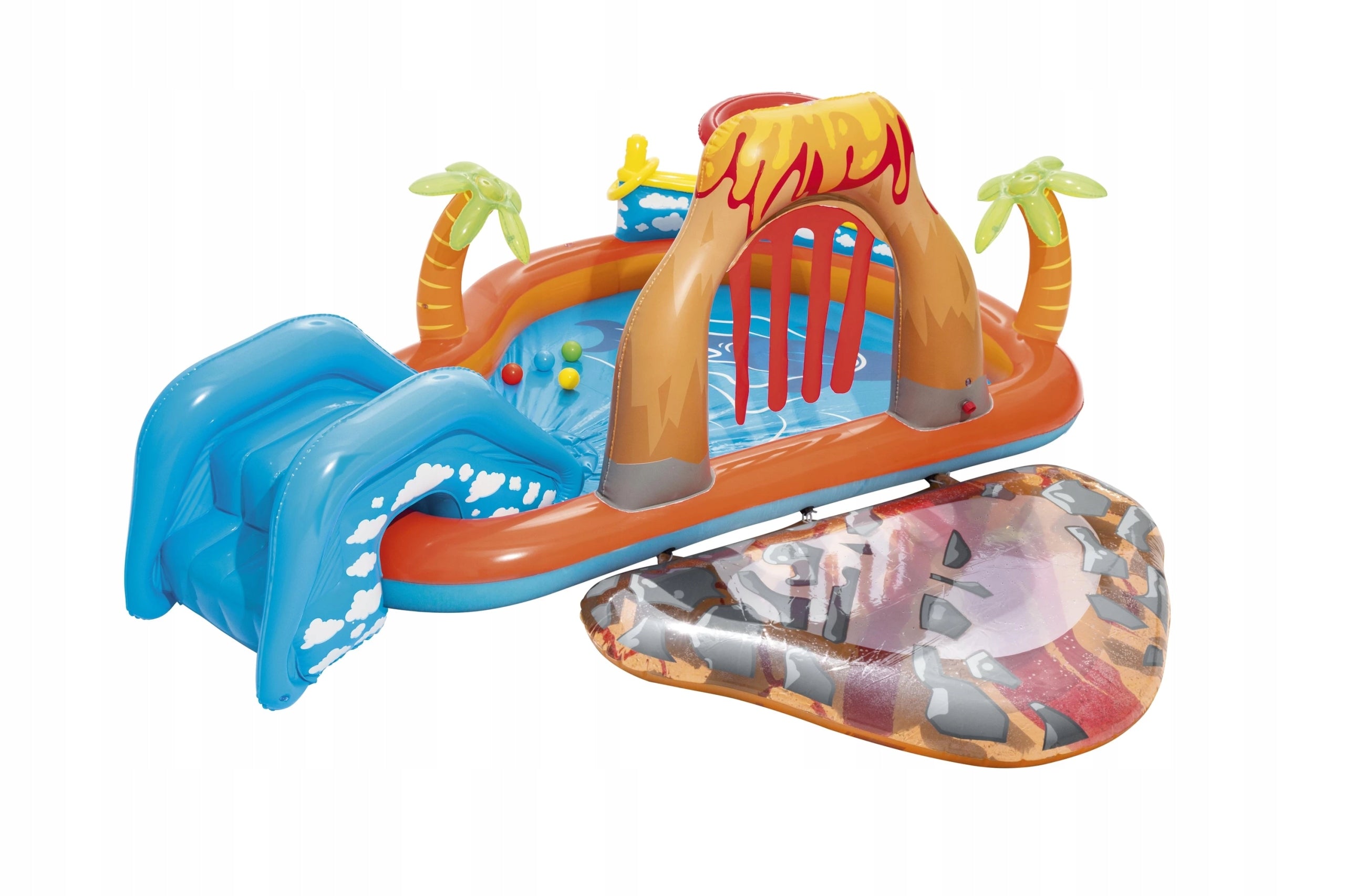 Bestway Inflatable Playground Lava Lagoon Swimming Pool with Slide 265x265x104 cm Shape round