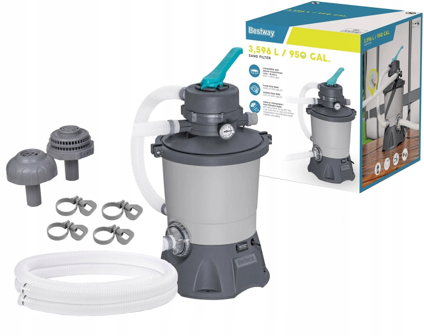 Bestway Sand pump for swimming pool 3596 l/h for filter balls 58515