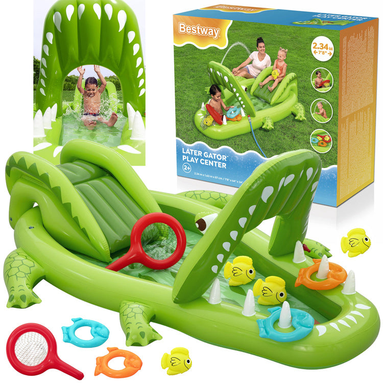 Bestway Water playground CROCODILE 234x163x87cm slide and access. 53169