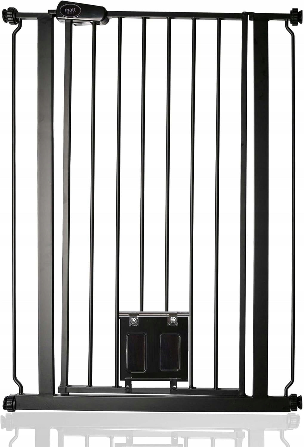 Bettacare High gate with lockable cat flap 75-84x104 cm BLACK Brand Bettacare