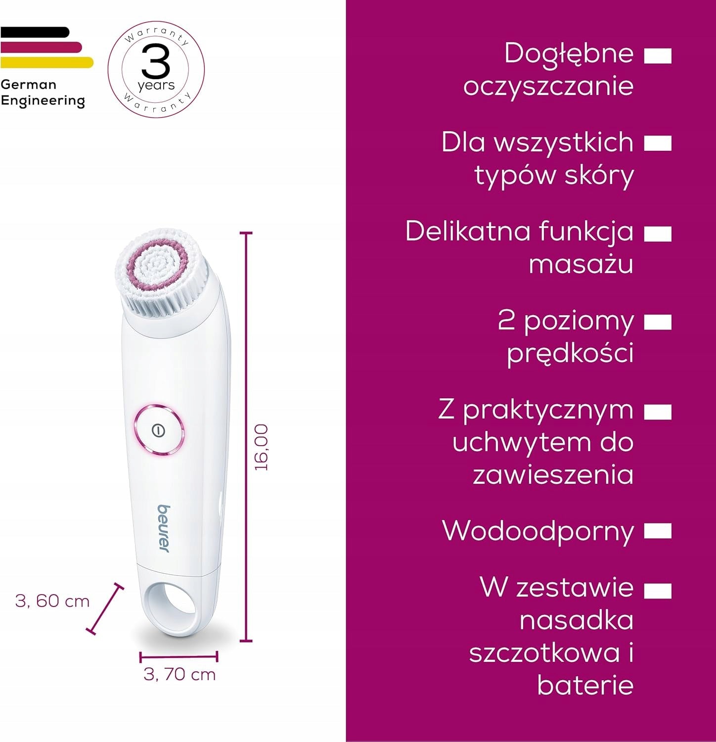 Beurer FC45 Electric Toothbrush for Face Cleansing Packaging status original
