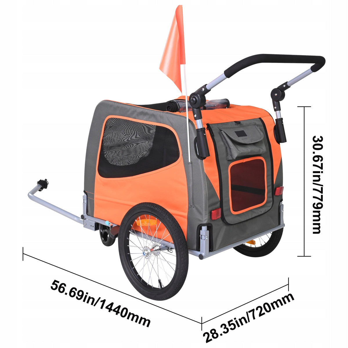 Bicycle Trailer For Animals 1440x720x779MM Maximum Load 30KG Manufacturer code TCTCLYSCWZXCM