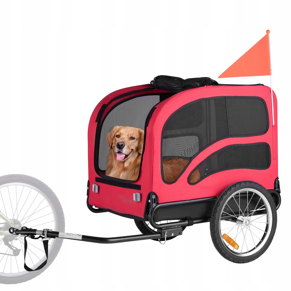 Bicycle Trailer For Dog Load Capacity 45KG With Flag And Inner Lanyard Brand SucceBuy