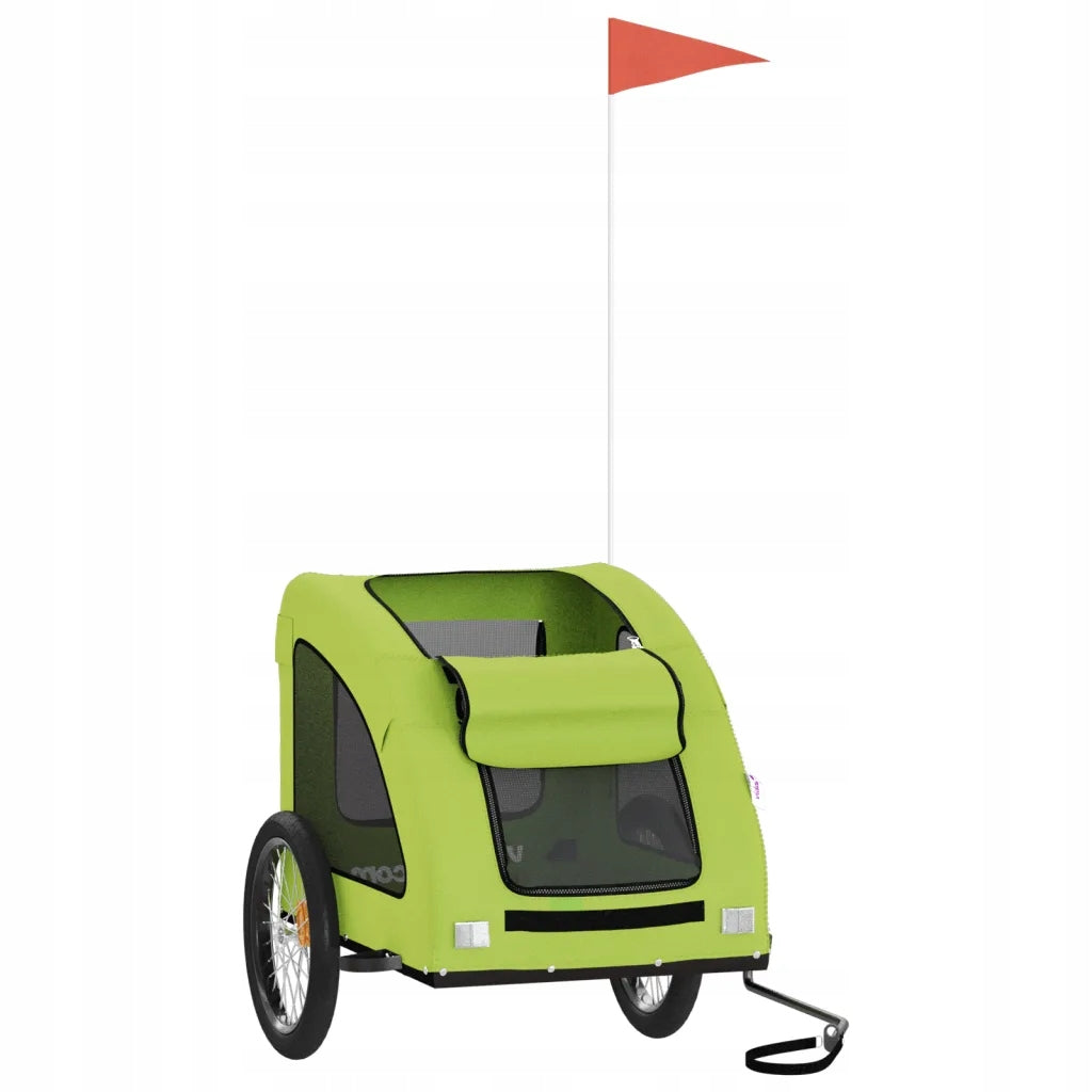 Bicycle Trailer for Animals with Oxford Fabric and Iron, Green, 137x68 Brand no brand