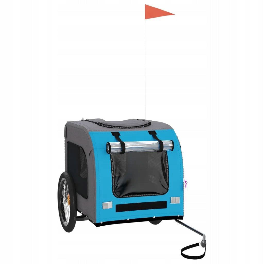 Bicycle trailer for animals blue-grey 69 x 133,5 x 73,5 cm