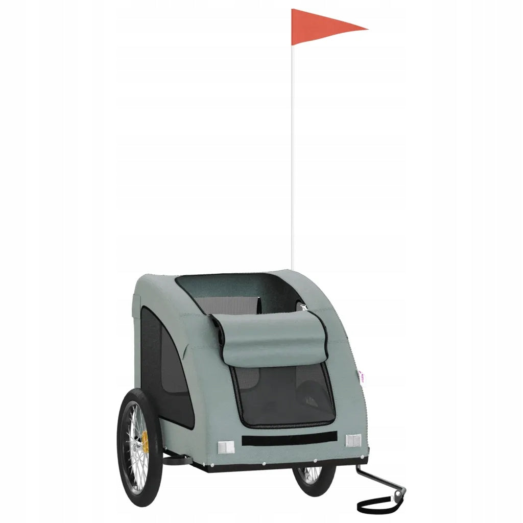 Bicycle trailer for animals, iron, Oxford fabric, PVC, grey, 137x6 Brand no brand