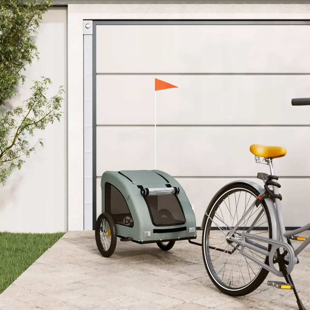 Bicycle trailer for animals, iron, Oxford fabric, PVC, grey, 137x6 Packaging status original