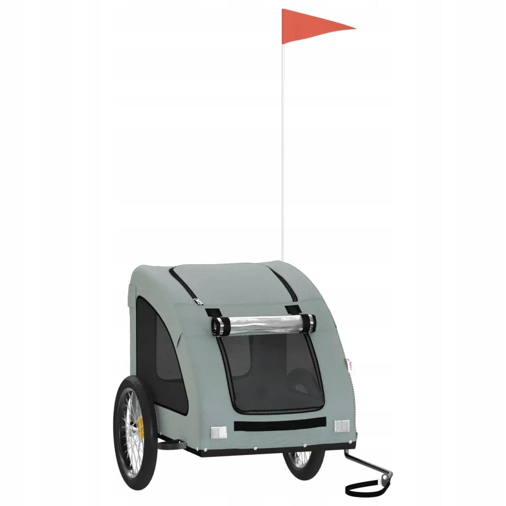 Bicycle trailer for animals, iron, Oxford fabric, PVC, grey, 137x6