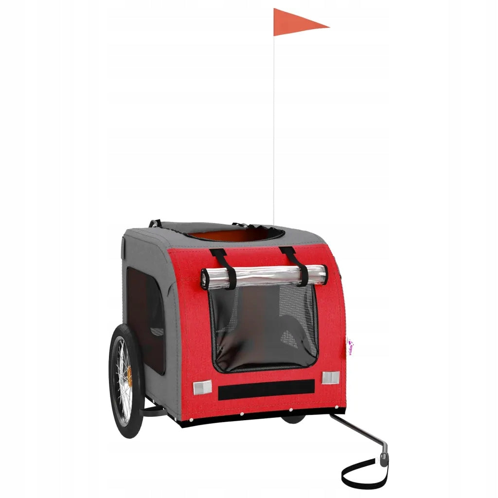 Bicycle trailer for animals made of Oxford material and iron, red-grey Brand no brand