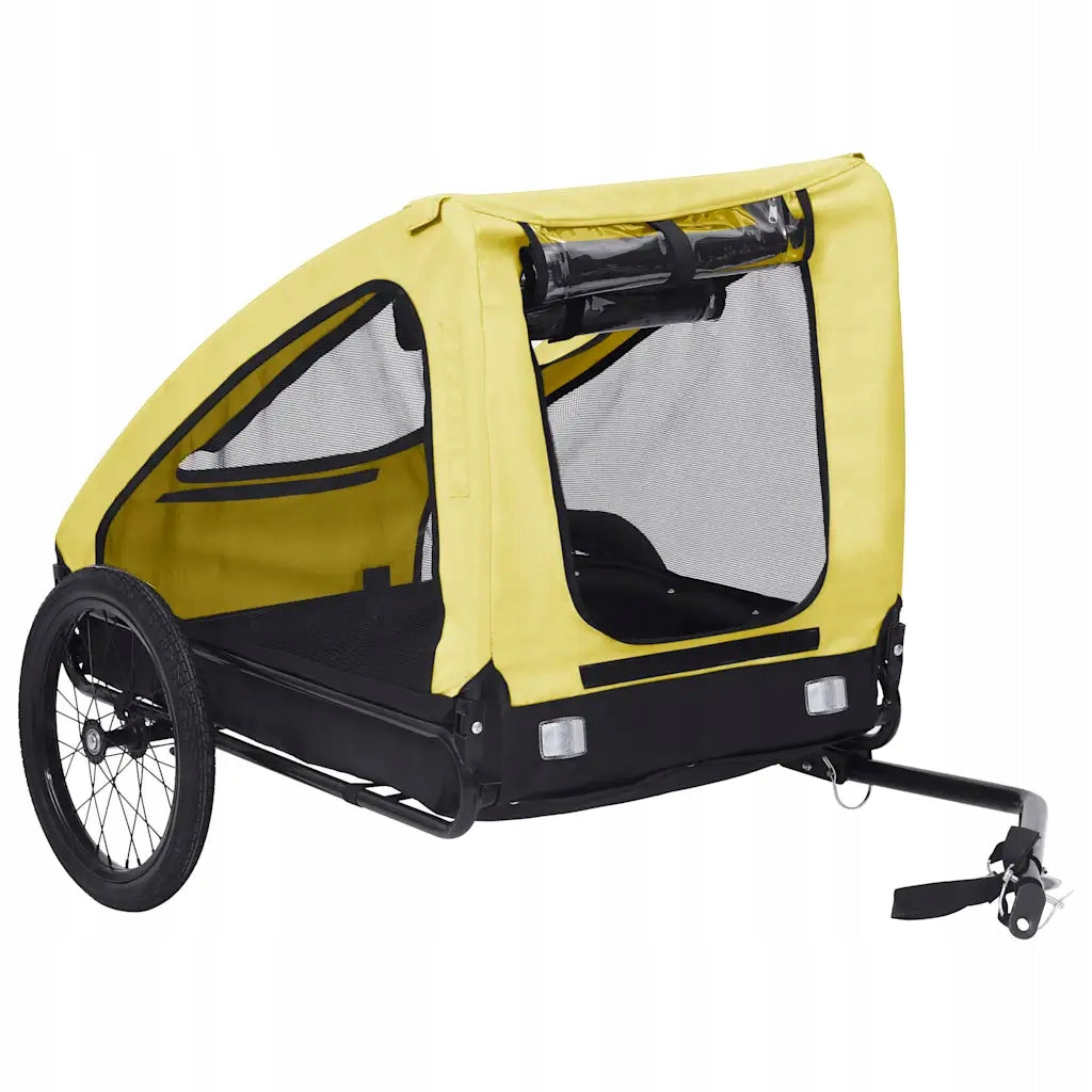 Bicycle trailer for animals with mesh, yellow-black, 142x70x87,5 c Brand no brand