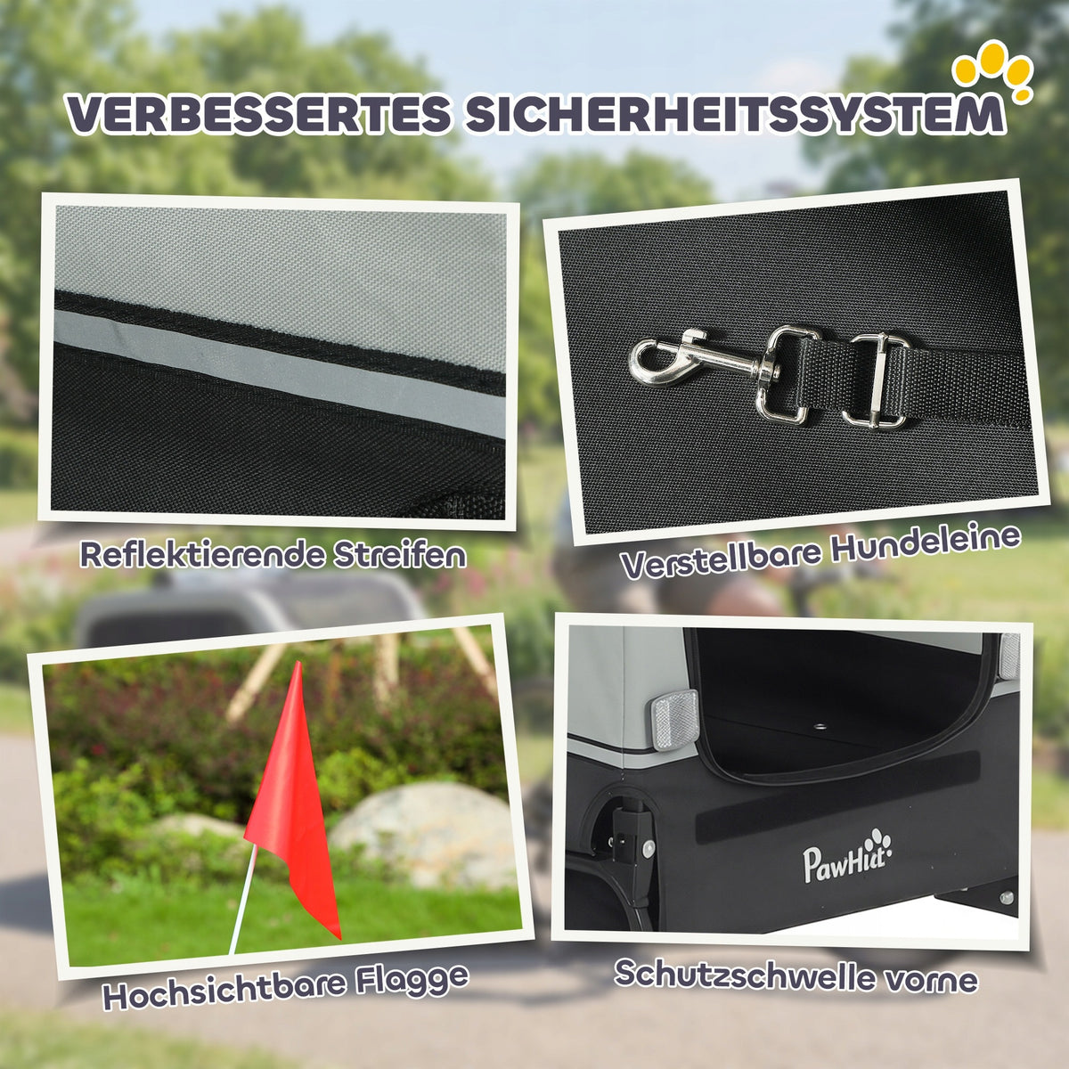 Bicycle trailer for dogs PawHut folding up to 20 kg 138x69x70 cm Brand PawHut
