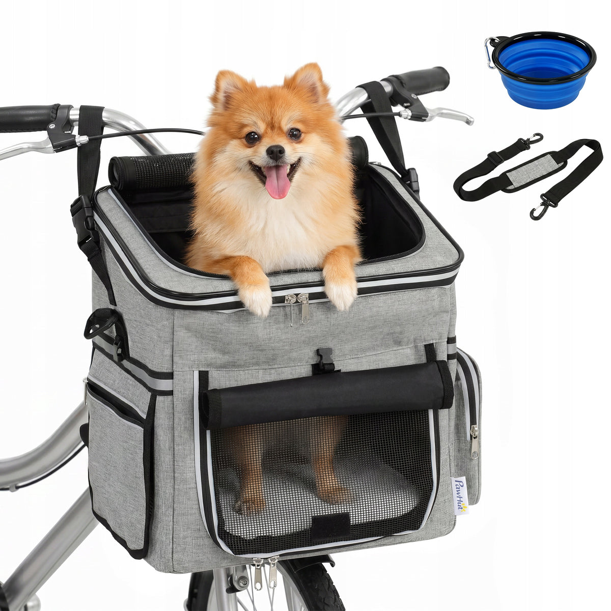 Bike basket PawHut grey size. universal 20