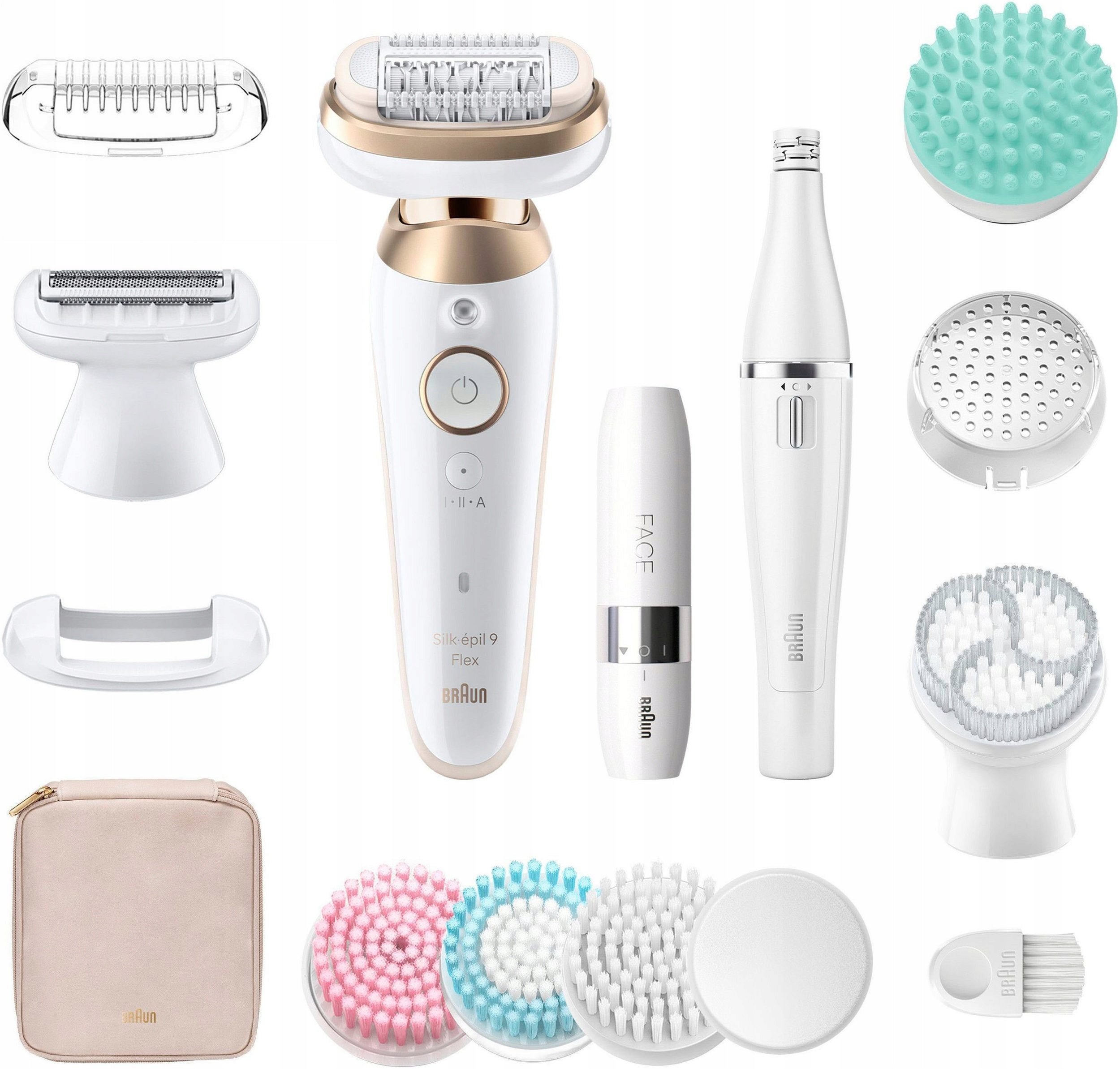 Bikini epilator for face legs Braun 9-681 3D SkinSpa FaceSpa + 12 accessories