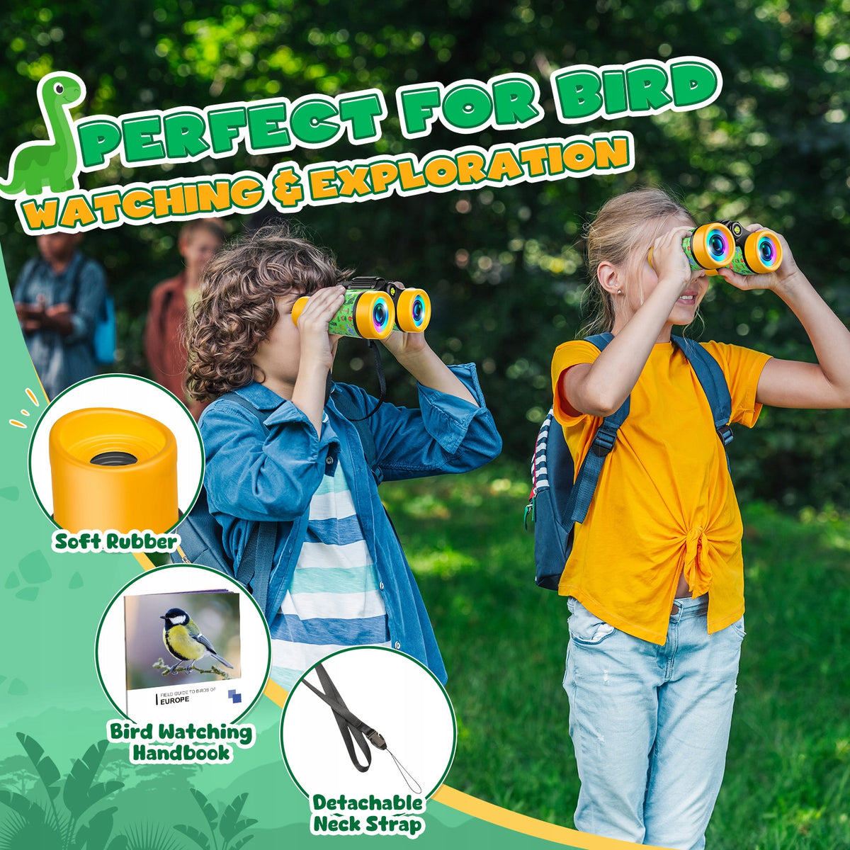 Binoculars for children ,Dinosaurs,4x30,For watching birds hiking, Packaging status original