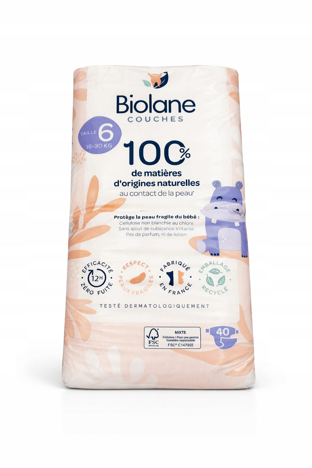 Biolane Natural Disposable Diapers Size 6 (16 – 30 kg) 40 pcs ECO