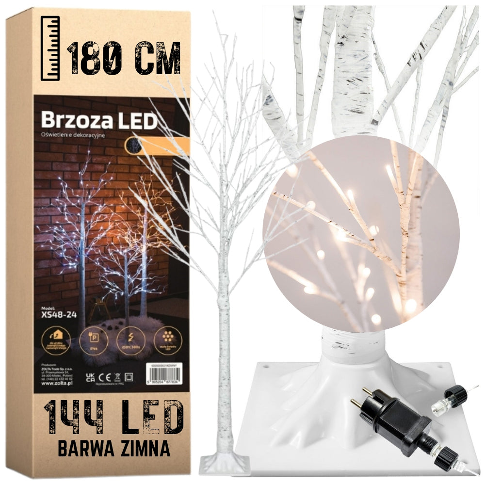 Birch 180 cm 144 LED Christmas tree decoration color cold Christmas