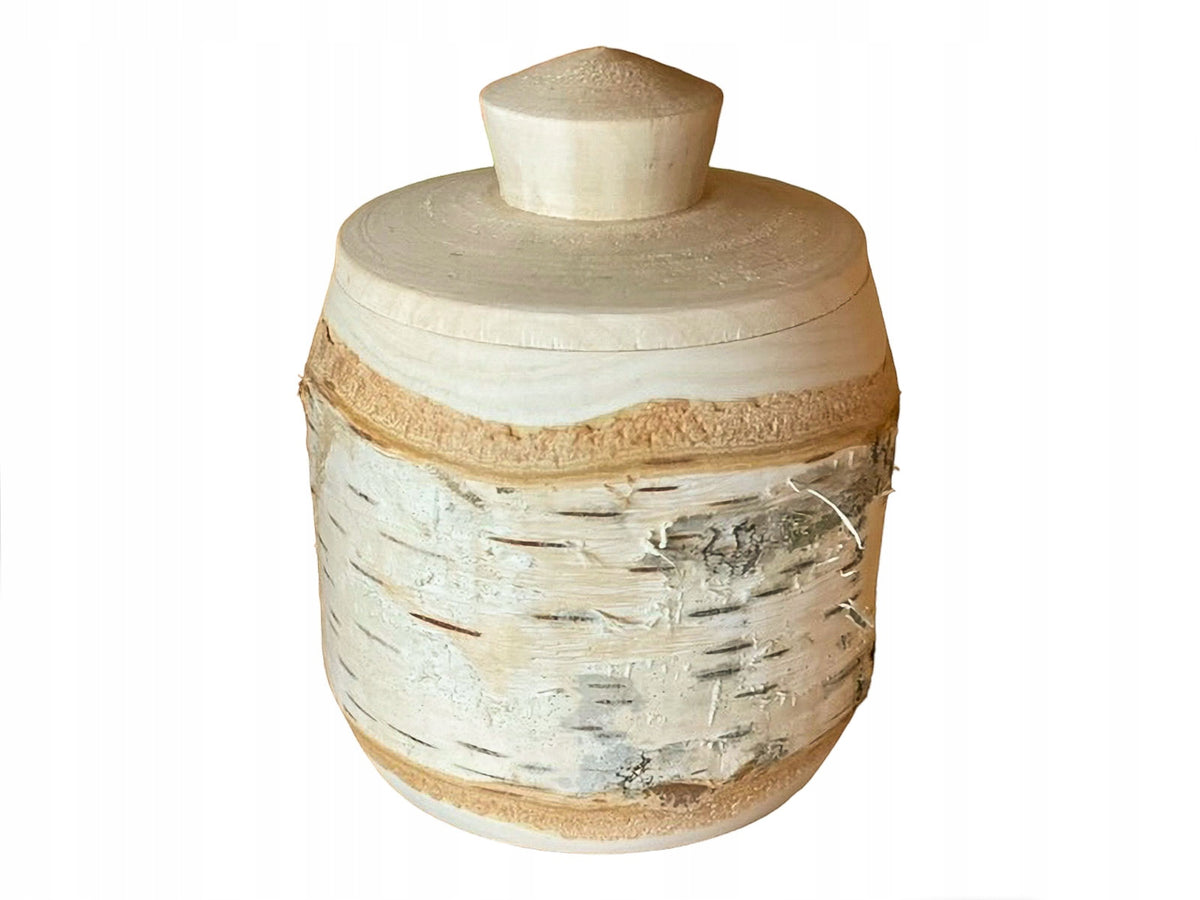 Birch wood salt shaker – Salt container with spoon Brand no brand
