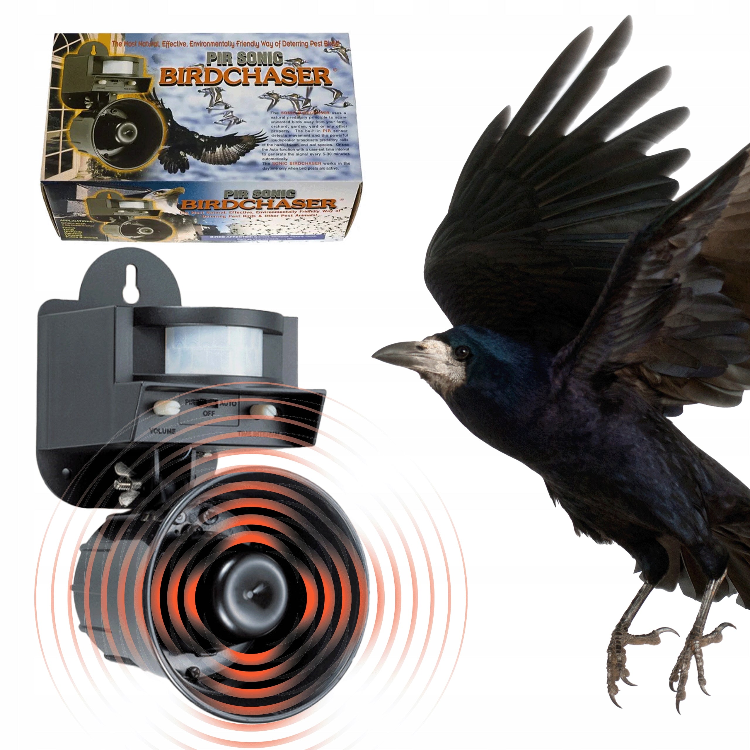 Bird repellent LS-2001 BIRDCHASER sound, starlings, sparrows, pigeons Product weight with unit packaging 0.5 kg