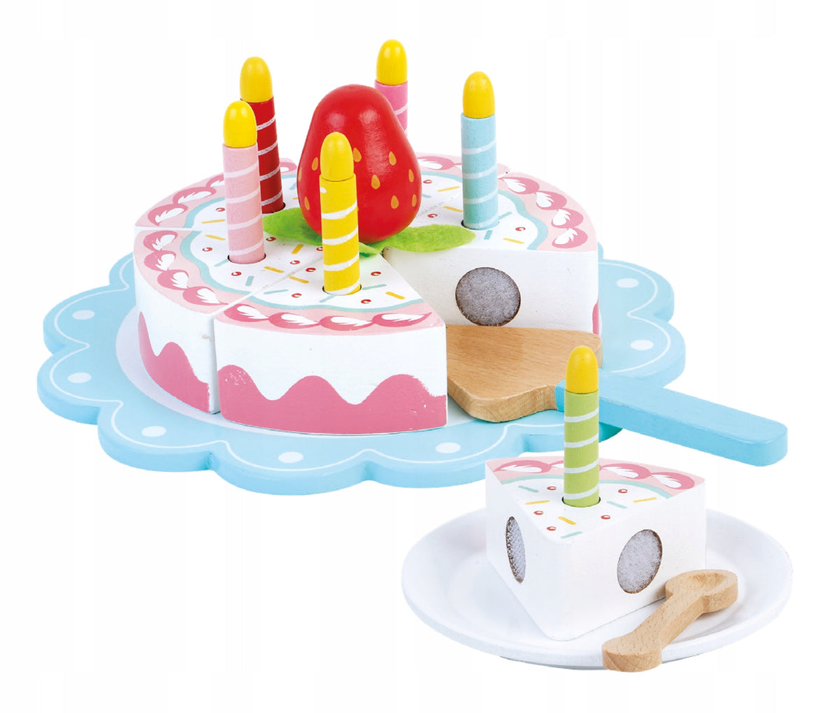 Birthday Cake with Candles, Strawberry - Educational with Accessories - HIT