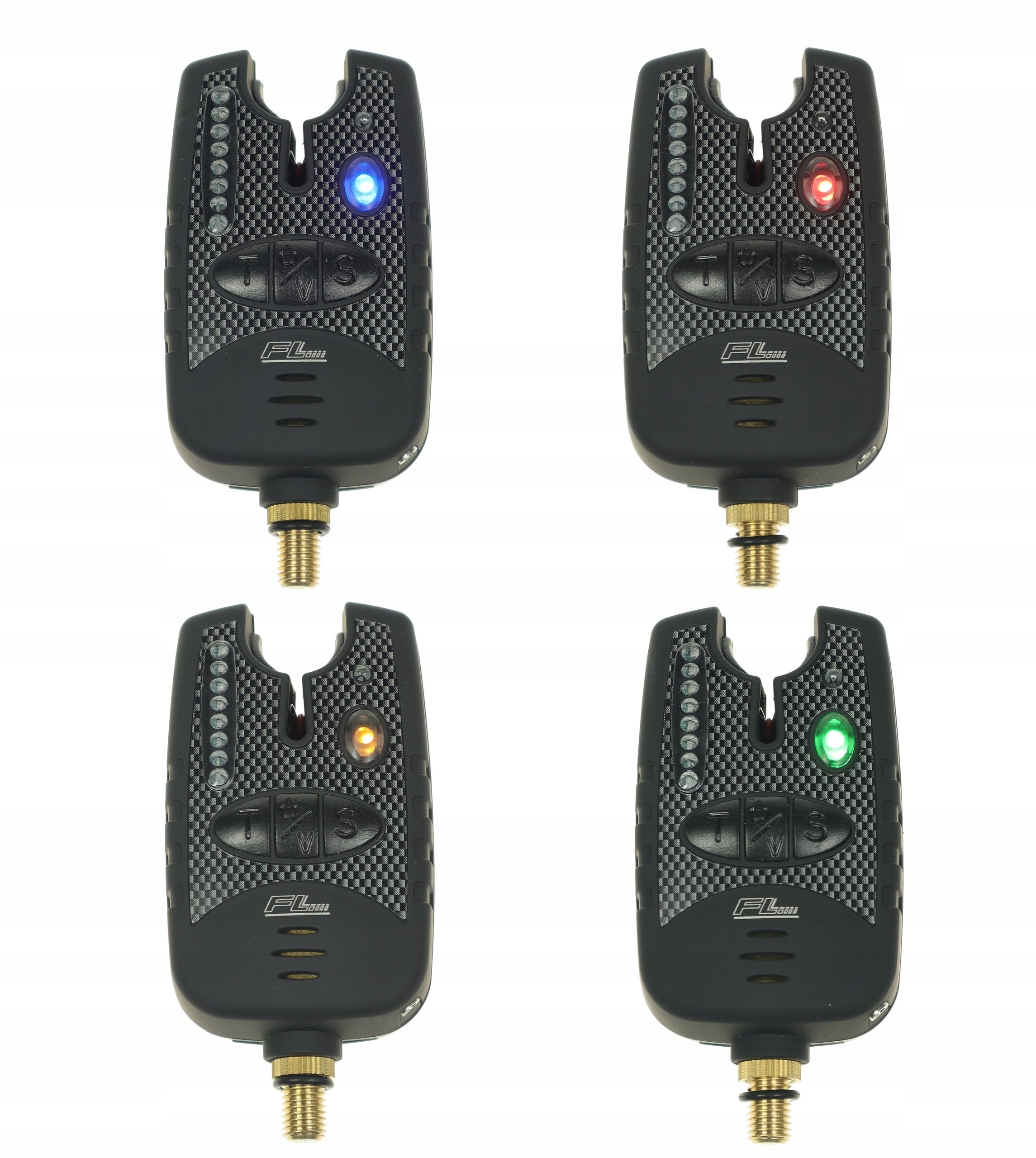 Bite Alarm Set with Controller 4+1 LED Case Vibration Carp Ground Manufacturer code ZESTAW 4+1 etui