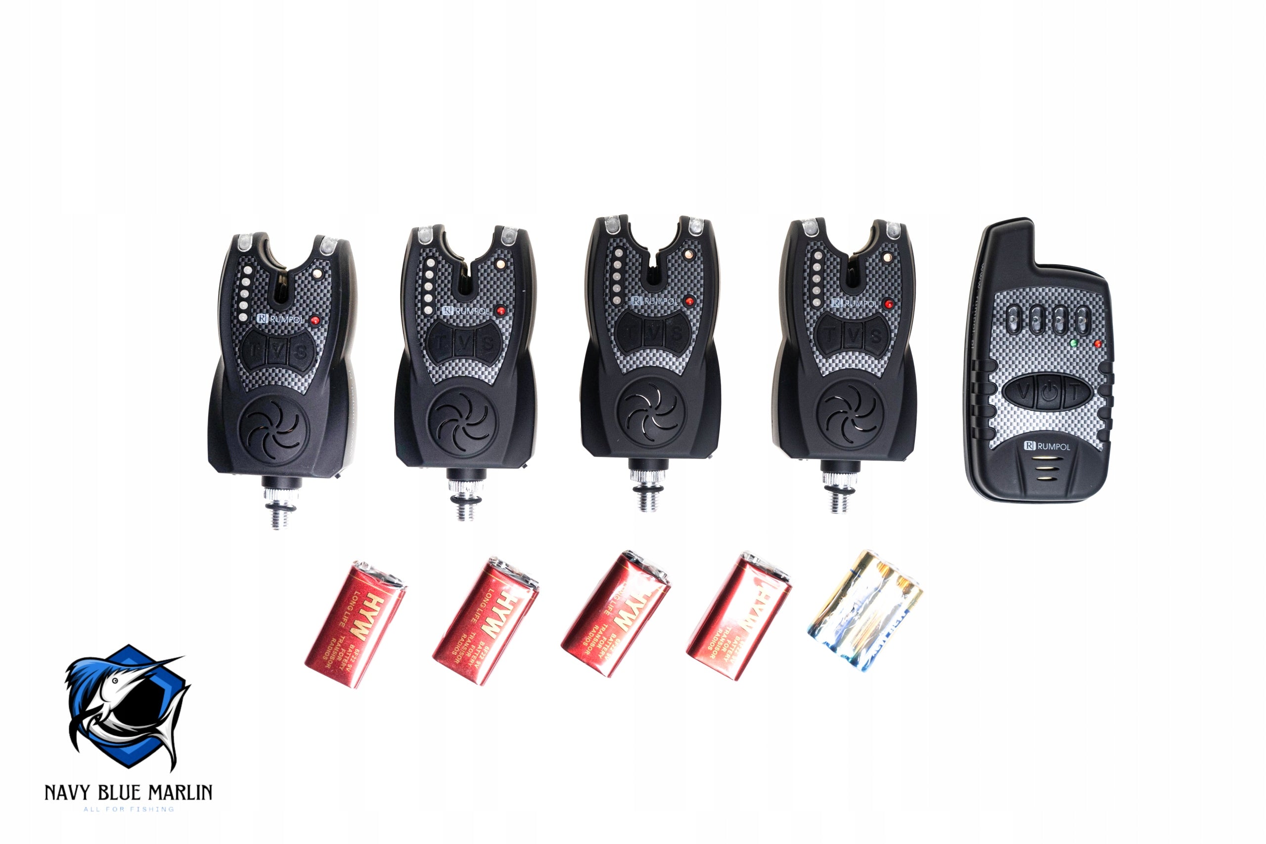 Bite Alarm Set with Controller 4+1 LED Case Vibration Carp Ground Packaging status original