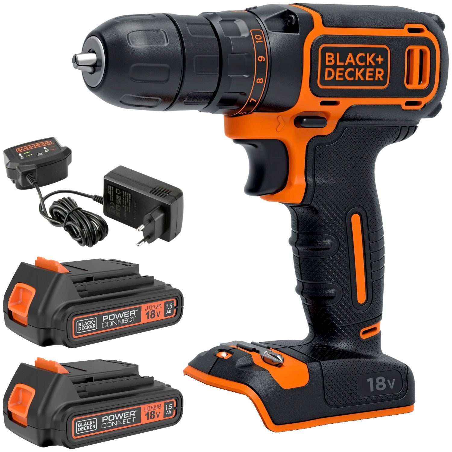 Black Decker BDCDC18B Cordless Screwdriver 18V 2x1,5Ah Compact