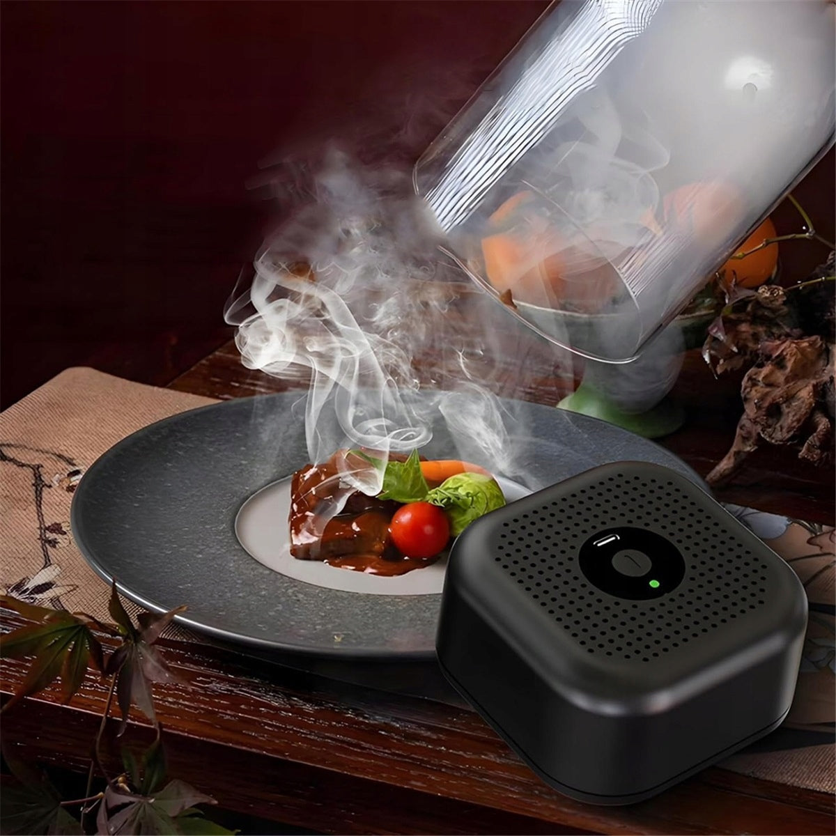 Black Electric Whiskey Smoker Portable With Security Packaging status original