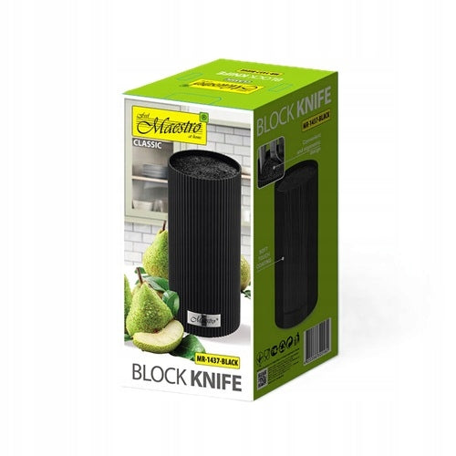 Black Elegant Knife Block | Maestro MR-1437-BLACK Brand Maestro