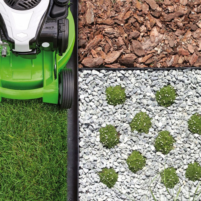 Black Garden Edging Border with Overrun 20MB Curb for Lawn Mower Length 200 cm